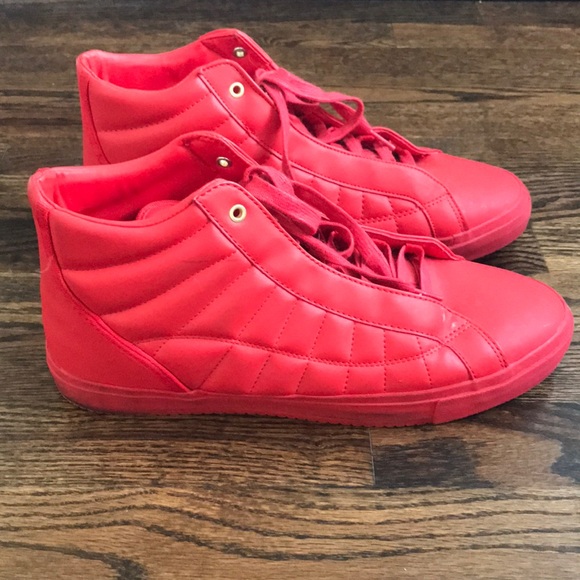 ZARA mens red high top sneakers - Picture 3 of 5